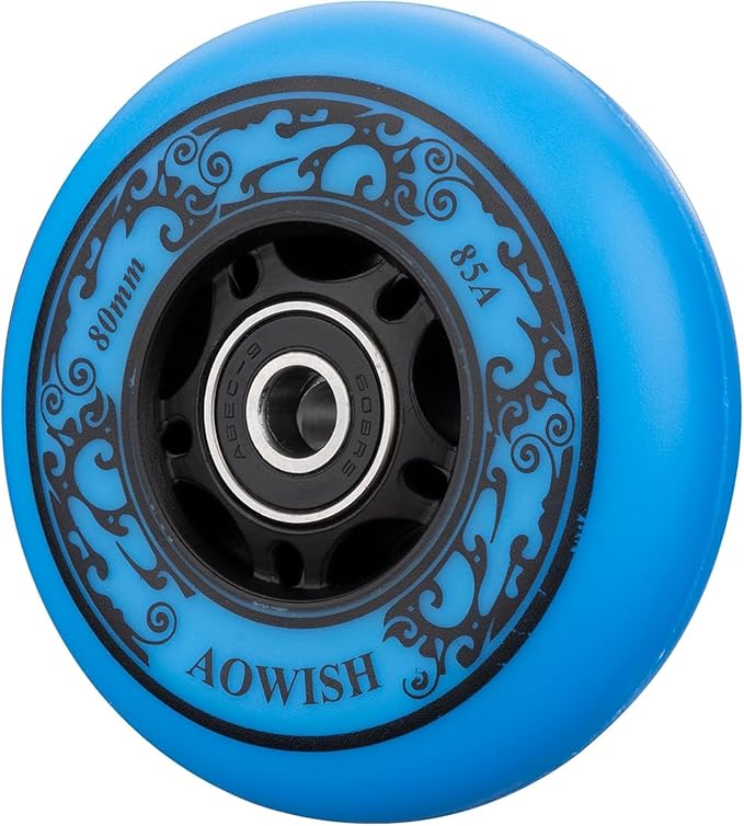 8-Pack Inline Skate Replacement Wheels 85A Outdoor Asphalt Formula Roller Blades Wheels Indoor Roller Blades Wheels with Bearings ABEC-9 & Floating Spacers