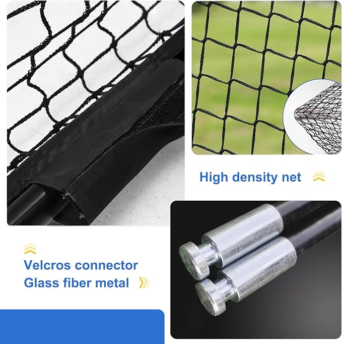 7'×7'Baseball Softball Practice Net-Batting Catching Pitching Training Equipment Set Portable Batting Tee Ball Holder Caddy-Baseball Softball Coach Pack.Great for All Skill Levels