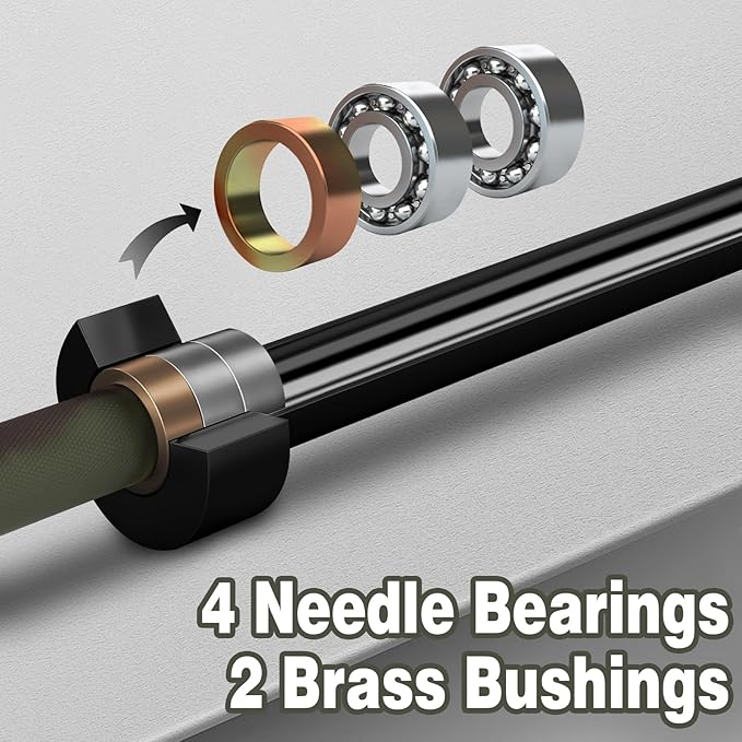 7ft Olympic Barbell for Strength Training and Olympic Weightlifting, 500 700 1000LBS Capacity Available, 2 Inch Bar for Squats, Home Gym Fitness Equipment, Bench Press, Deadlift,Powerlifting