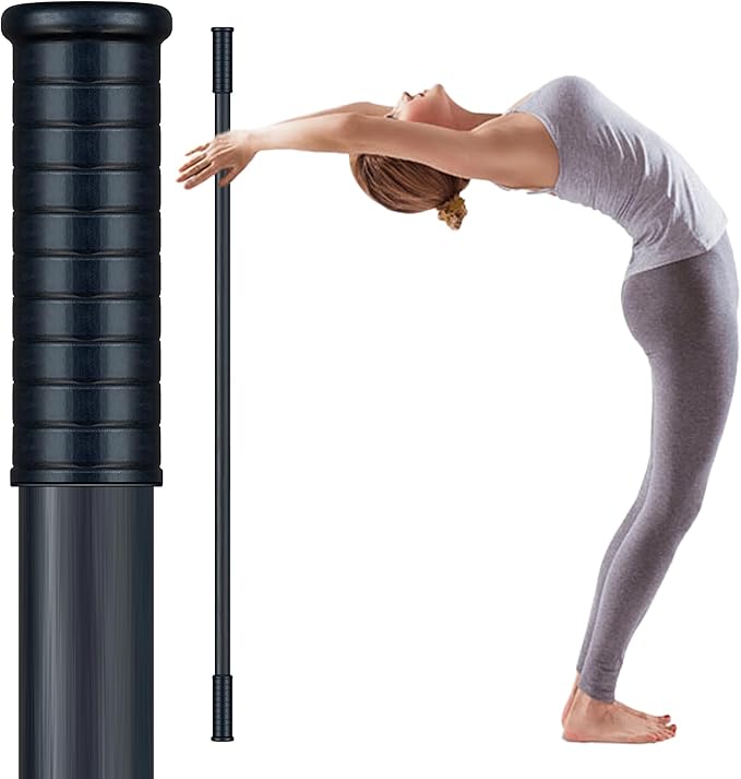5ft Yoga Stick from Natural Bamboo with Non-Slip Handle-Stretching Stick for Mobility, Flexibility,Exercise,Workout, Physical Therapy,Pilates,Balance Fitness-Access Online Video Guide Without Any Info
