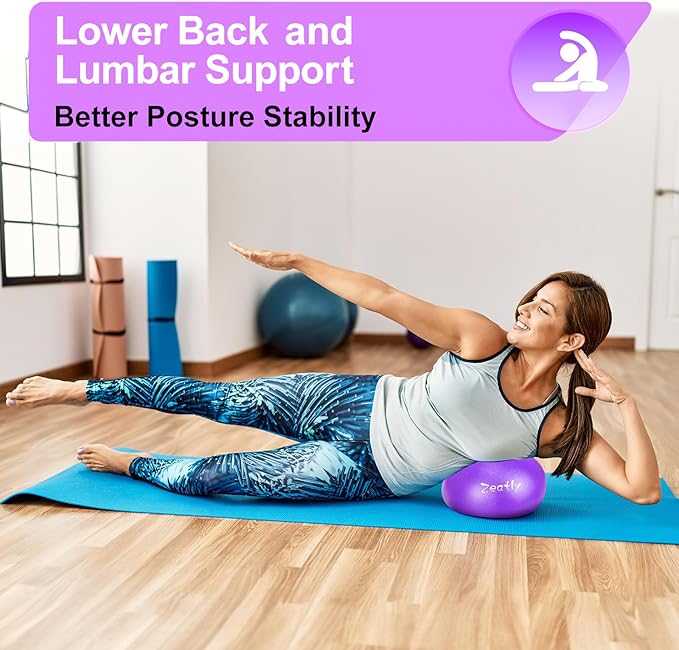 9 Inch Mini Exercise Ball for Pilates, Yoga, and Core Training, Small Exercise Ball with Pump, Guide for Physical Therapy, Balance, Stability, and Stretching, Ideal for Home land Office Fitness