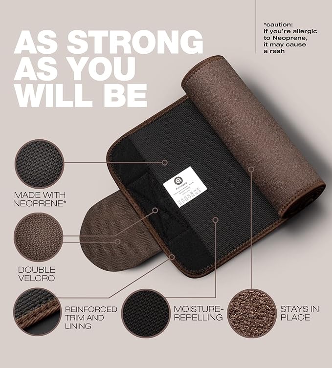 ActiveGear Premium Waist Trimmer & Trainer Belt for Men and Women - Sweat-Enhancing Slimming Wrap for Stomach, Adjustable Fit