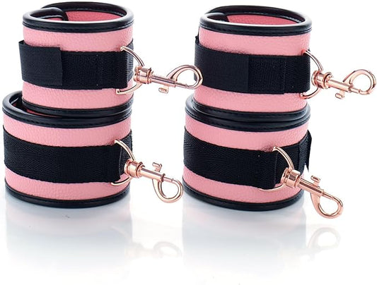 6pcs Black PU Adjustable Straps Sports Training Fitness Gear Home Yoga Set