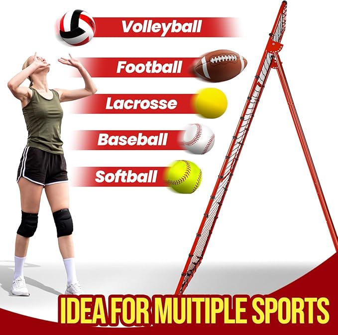 7x4FT Volleyball Rebounder Net,Angle Adjustable Volleyball Training Equipment for Hitting,Blocking,Serving,Setting, Easy Setup Volleyball Rebound Net, Portable Volleyball Trainer for Kids and Adults