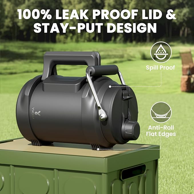 64 oz Insulated Water Bottle for Gym: Meoky Triple Wall Vacuum Stainless Steel Half Gallon Water Jug - Top and Side Handles, 2-in-1 Straw and Spout Lid, Cold for 36 Hrs, Leak Proof for Camping (Night)