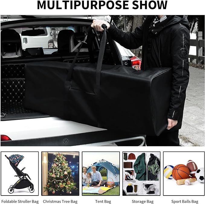 46 Inch Travel Duffle Bag Extra Large Sport Equipment Duffel Bags with 2-way Lockable Zippers