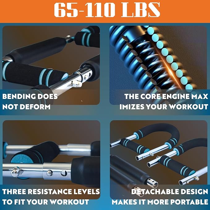 Advanced Twister Arm Trainer – Heavy 65–110 lbs Resistance Bar for Upper Body Strength – Chest, Arms, Shoulders & Back – High Intensity Home Gym Equipment with Non-Slip Foam Handles