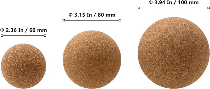 5 PCS Cork Massage Ball, Cork Therapy Ball Wooden, Cork Ball for Muscle Massage, Myofascial Release