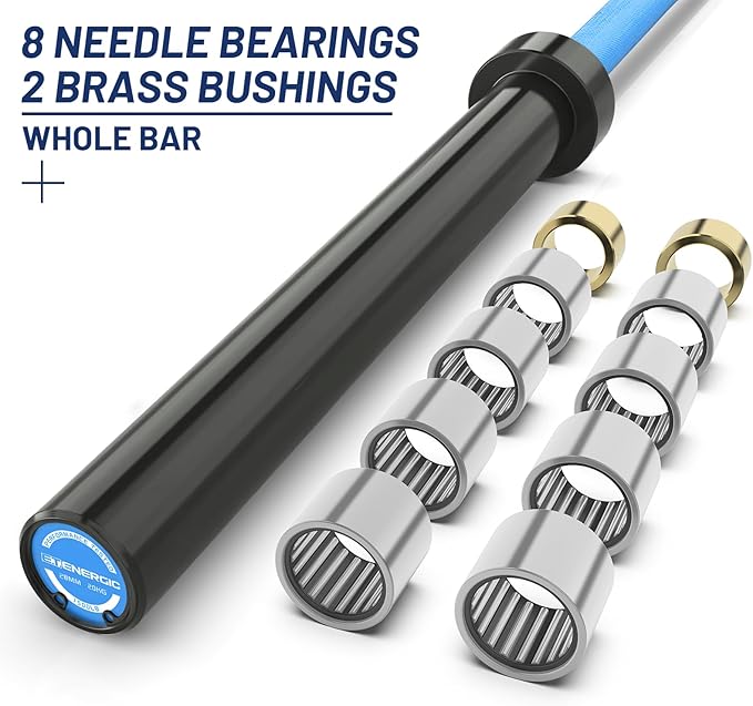 7ft Olympic Barbell Bar 45LB Load 1500lbs Capacity Available, for Gym Home Exercises, Weightlifting, Powerlifting for 2" Olympic Plates