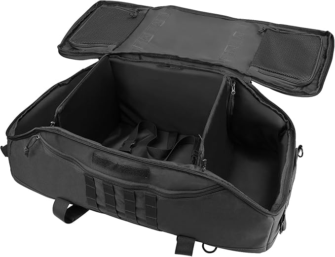 65L Large Duffle Bag, 3-in-1 Tactical Backpack MOLLE Pack for Sports, Gym, Outdoor, Black
