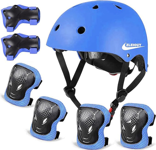 Adjustable Helmet for Ages 5-16 Kids Toddler Boys Girls Youth,Protective Gear with Elbow Knee Wrist Pads for Multi-Sports Skateboarding Bike Riding Scooter Inline skatings Longboard Roller Skate