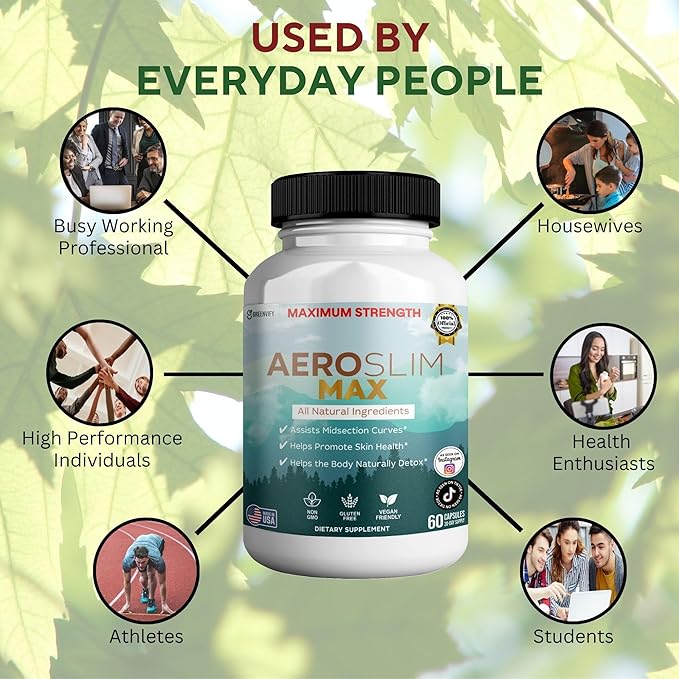 Aeroslim Max Natural Dietary Supplement, 60 Capsules, Maximum Strength, Vegan, Gluten Free, Non-GMO, Made in USA (2)