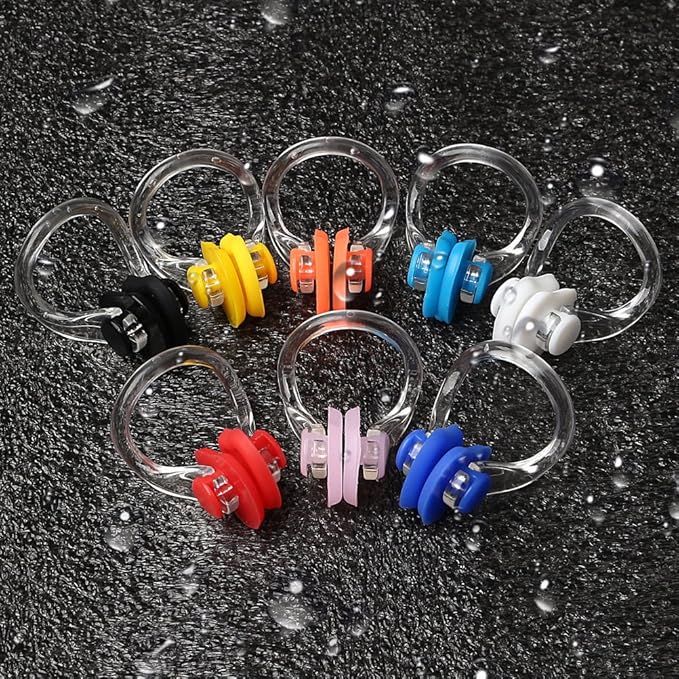 8 Pieces Silicone Swimming Nose Clip, Waterproof Silica Gel Surfing Nose Plug Protector Soft Latex Plugs for Kids and Adults (8 Colors)