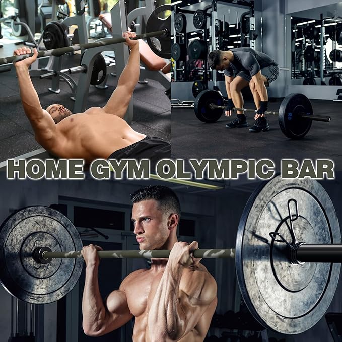 7ft Olympic Barbell for Strength Training and Olympic Weightlifting, 500 700 1000LBS Capacity Available, 2 Inch Bar for Squats, Home Gym Fitness Equipment, Bench Press, Deadlift,Powerlifting