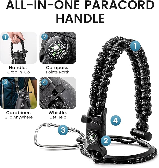 64oz Insulated Water Bottle, Triple Wall Vacuum Stainless Steel Water Bottles - Keeps Cold 48H, Reusable Half Gallon Jug for Gym, Sports, Camping, Hiking,Travel, Black Speckled