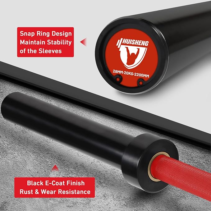 7ft Olympic Barbell for Strength Training and Olympic Weightlifting, 500 700 1000LBS Capacity Available, 2 Inch Bar for Squats, Home Gym Fitness Equipment, Bench Press, Deadlift,Powerlifting