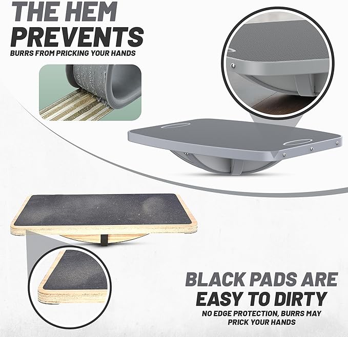 Advanced Wood Balance Board, Portable Non-Slip 500lb Rocking Board for Standing Desk, Physical Therapy, Yoga Practice, Core Strength Stability Balance Training Board for Men, Women, Kids and Seniors