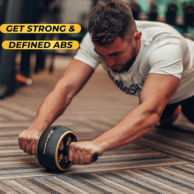 Ab Roller Wheel - Ab Wheel Roller & Knee Mat - Rueda Para Abdominales - Abdominal Wheel - Abs Roller for Men & Women - Home Gym Equipment