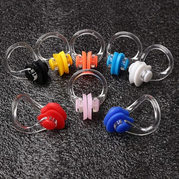 8 Pieces Silicone Swimming Nose Clip, Waterproof Silica Gel Surfing Nose Plug Protector Soft Latex Plugs for Kids and Adults (8 Colors)