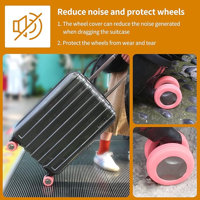 9Pack Luggage Suitcase Wheels Cover Carry on Luggage Wheels Cover for most 8-spinner Wheels Luggage Sets