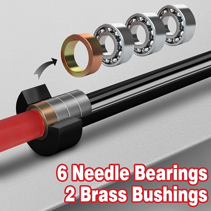 7ft Olympic Barbell for Strength Training and Olympic Weightlifting, 500 700 1000LBS Capacity Available, 2 Inch Bar for Squats, Home Gym Fitness Equipment, Bench Press, Deadlift,Powerlifting