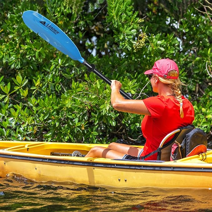 Adjustable Kayak Paddle Boat Oar: Kayak Canoe Paddles 90-98 inch/230-250cm - Aluminum Floating Kayaking Fishing Oars with Paddle Leash for Adults Youth