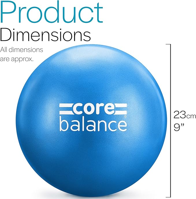 9 Inch Anti Burst Pilates Ball - Mini Exercise Ball for Yoga, Barre, Stretching and Core Stability Workout