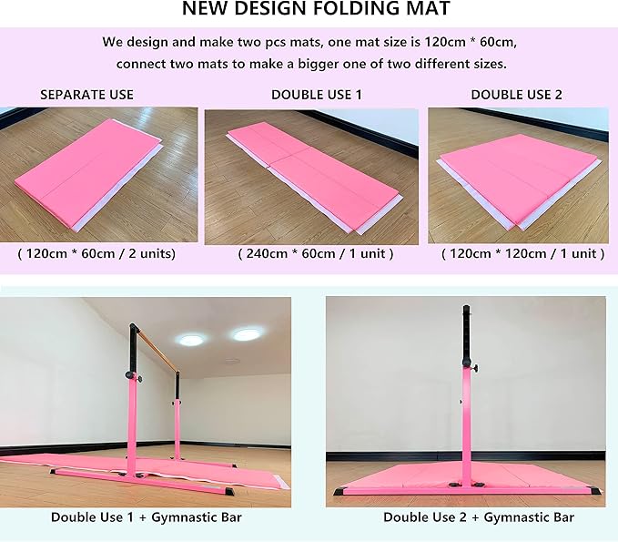 4FT/5FT Gymnastic Bar Set Gymnastics Horizontal Bar Gymnastics Kip Bar for Kids Home Use
