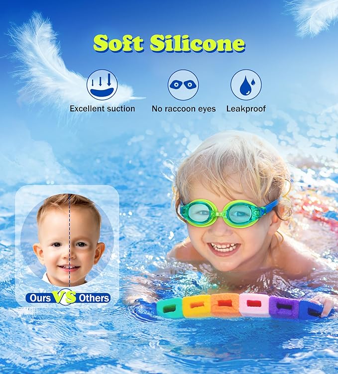 Aegend 2 Pack Kids Goggles, Swimming Goggles for Kids Age 4-16 Boys and Girls Youth, Anti-Fog Waterproof Anti-UV Pool Goggles