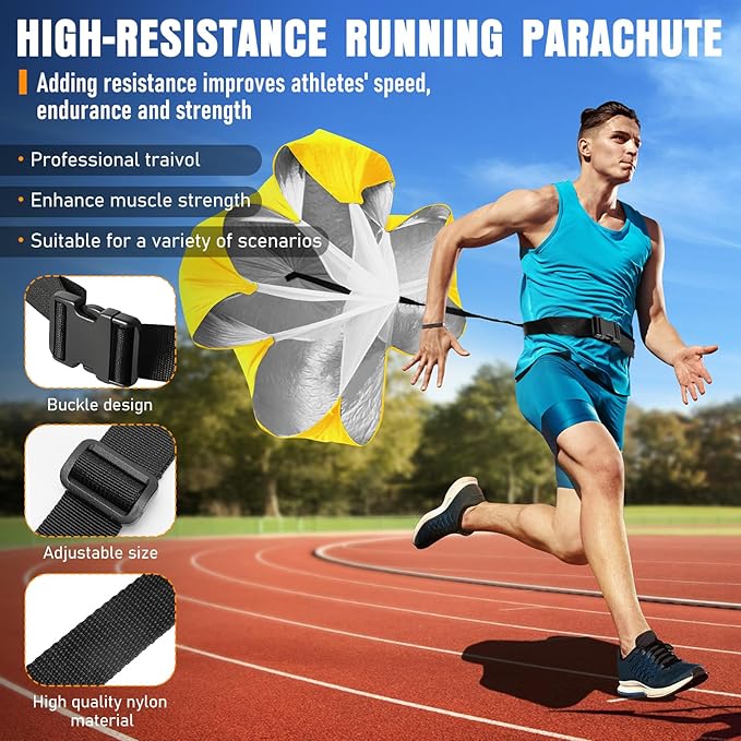 Agility Ladder, Speed Training Equipment Set, 20ft Agility Ladder, 12 Soccer Cones, 4 Hurdles, Jump Rope, Running Parachute, Basketball Football Soccer Training Equipment for Kids, Youth, Adults