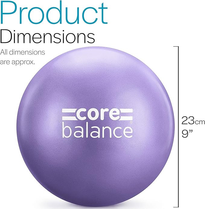9 Inch Anti Burst Pilates Ball - Mini Exercise Ball for Yoga, Barre, Stretching and Core Stability Workout