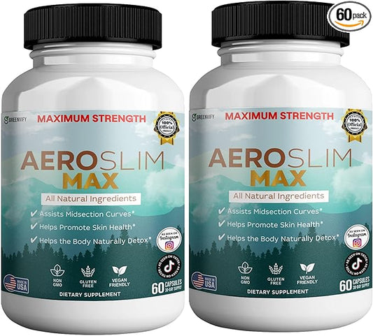 Aeroslim Max Natural Dietary Supplement, 60 Capsules, Maximum Strength, Vegan, Gluten Free, Non-GMO, Made in USA (2)