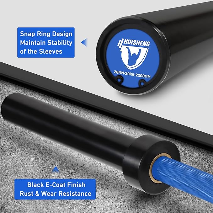 7ft Olympic Barbell for Strength Training and Olympic Weightlifting, 500 700 1000LBS Capacity Available, 2 Inch Bar for Squats, Home Gym Fitness Equipment, Bench Press, Deadlift,Powerlifting