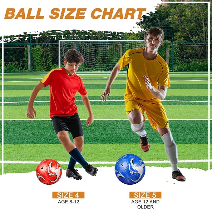 6 Pcs Operation Christmas Soccer Ball Bulk with Pump Needles, Size 3 4 5 Deflated Soccer Ball Gift for Youth Adult Game Training Practice Christian Charity Donation Supplies