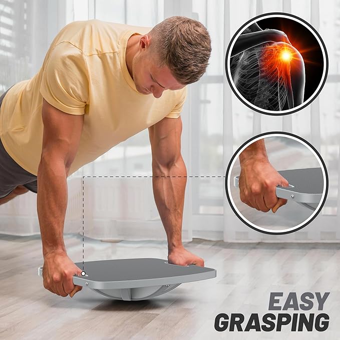 Advanced Wood Balance Board, Portable Non-Slip 500lb Rocking Board for Standing Desk, Physical Therapy, Yoga Practice, Core Strength Stability Balance Training Board for Men, Women, Kids and Seniors