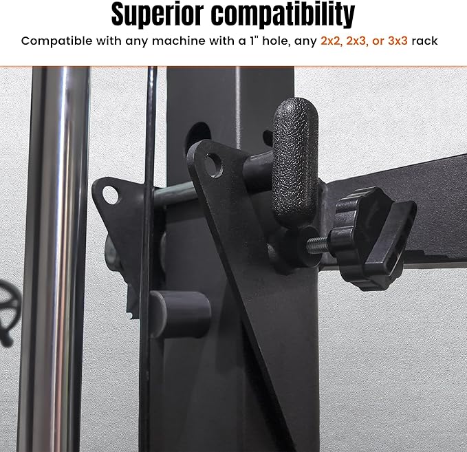 Adjustable Lever Arms, Power Rack Attachment for Full-Body Strength Training, Compatible with 2x2, 2x3, 3x3 Racks, Fits 1’’ & 2’’ Weight Plates, 350LB Capacity, Multi-Grip Handles, TK800