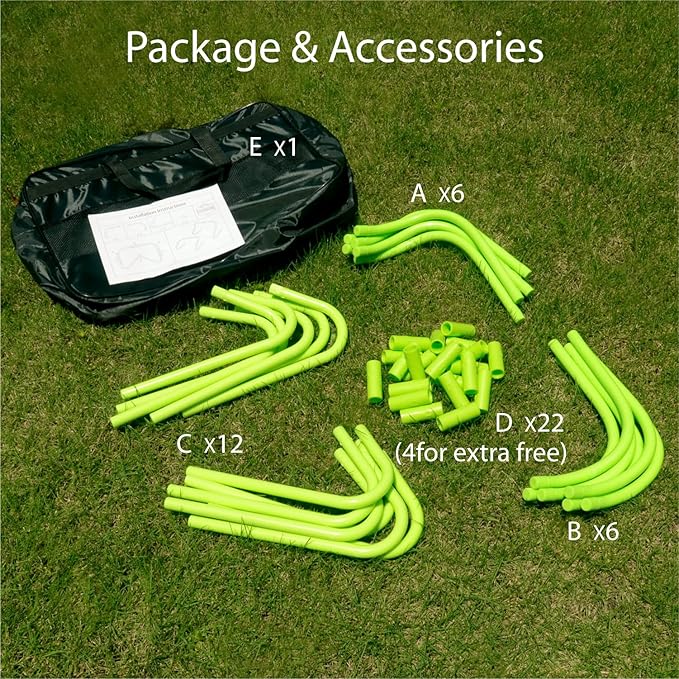 Agility Speed Hurdles Upgraded Training Hurdles Adjustable Height,Ultra Durable All-in-One Speed Hurdles with Carrying Handle, 6 Pack