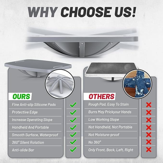 Advanced Wood Balance Board, Portable Non-Slip 500lb Rocking Board for Standing Desk, Physical Therapy, Yoga Practice, Core Strength Stability Balance Training Board for Men, Women, Kids and Seniors