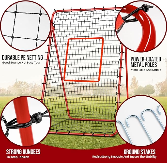 7x4FT Volleyball Rebounder Net,Angle Adjustable Volleyball Training Equipment for Hitting,Blocking,Serving,Setting, Easy Setup Volleyball Rebound Net, Portable Volleyball Trainer for Kids and Adults