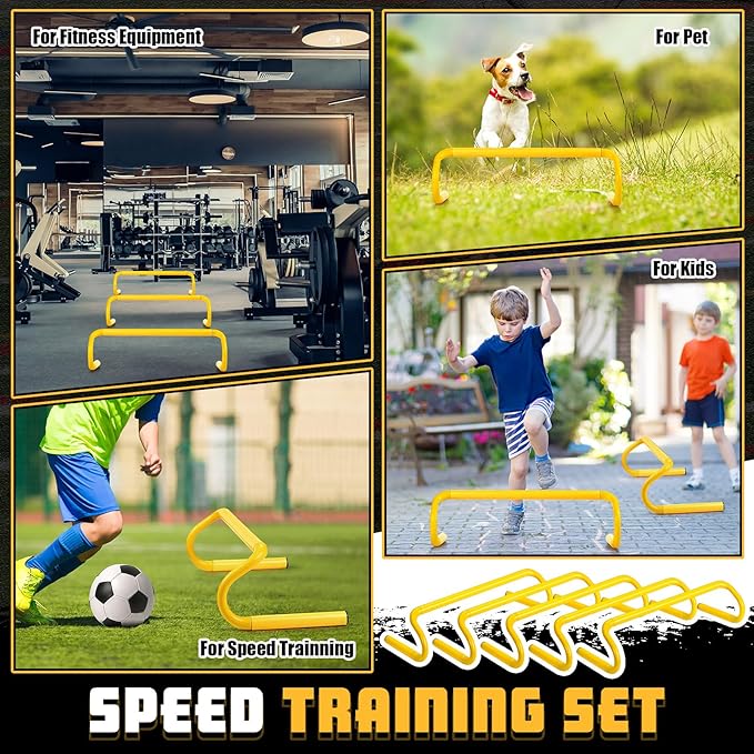 5 Pcs Speed Agility Training Hurdles Detachable Durable Equipment Plyometric and All Purpose Speed Training Hurdle Equipment for Athletes Soccer Basketball