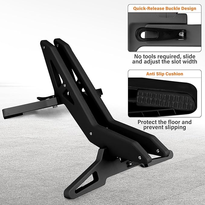 Adjustable Bike Parking Stand Fits 16-29 Inch Bicycles, Compatible with 23c-3.0 Tire Width – Heavy-Duty Plastic, Easy Installation, Stylish Two-Tone Design (Black(2 Pack))