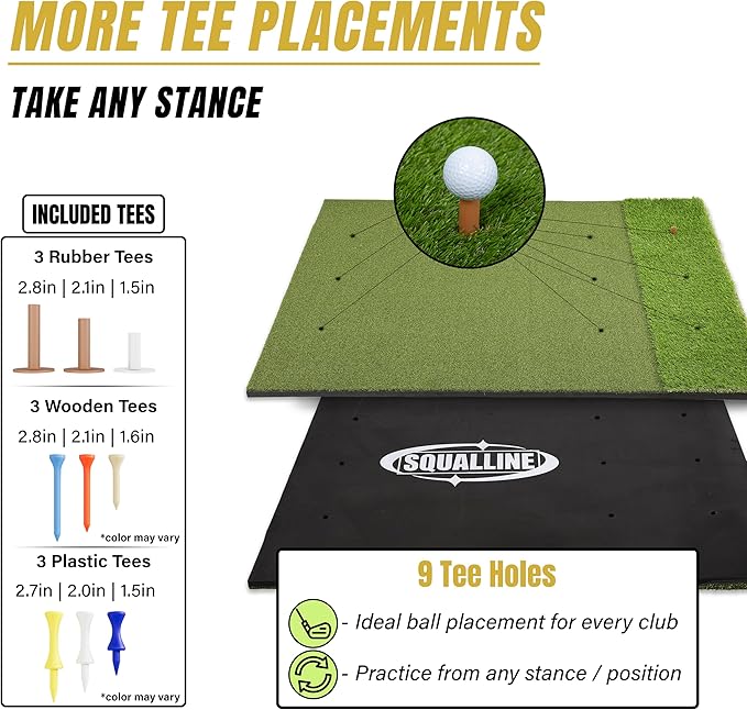 6x4ft Extra Large & 5x4ft Extra Thick Premium Golf Mat | Golf Mats Practice Indoor, Outdoor, or with Simulator/Net | Durable Golf Hitting Mat with Tees