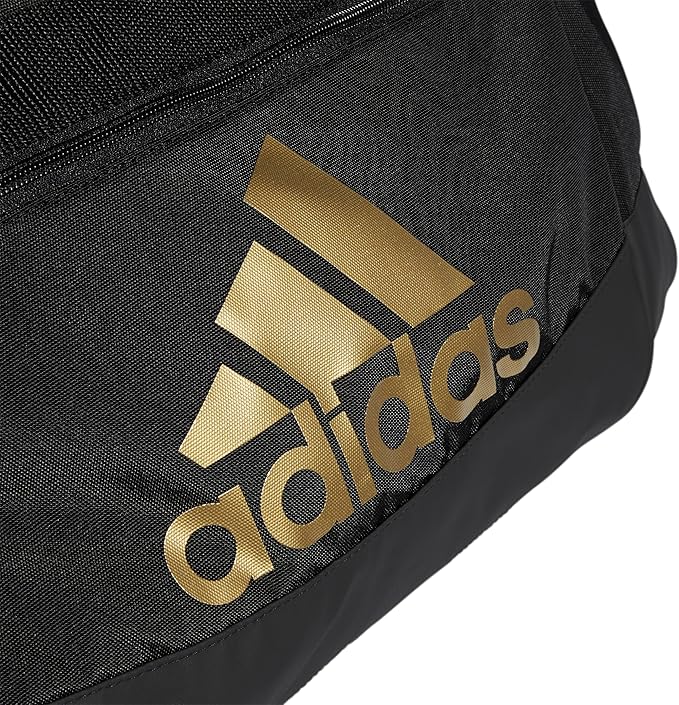 adidas Unisex Defender 4.0 Gym Duffel Bag for Men and Women, Black/Gold Metallic, Small (38L)