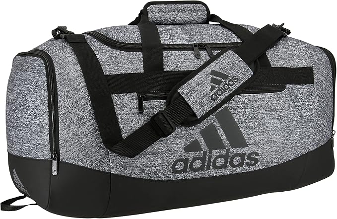 adidas Unisex Defender 4.0 Gym Duffel Bag for Men and Women, Jersey Onix Grey/Black, Medium (66L)