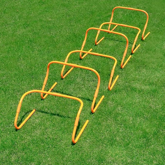 Agility Speed Hurdles Upgraded Training Hurdles Adjustable Height,Ultra Durable All-in-One Speed Hurdles with Carrying Handle, 6 Pack